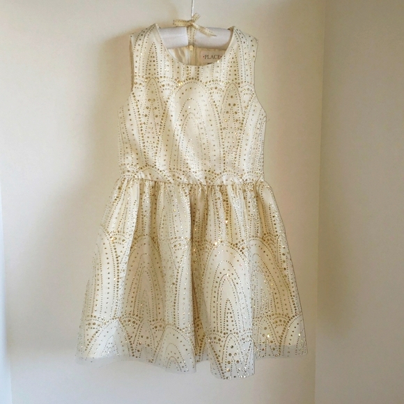 Gold Glitter dress sz 6 EUC